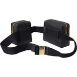 Dolce & Gabbana Black Calfskin Leather Double Waist Belt Fanny Pack Bag 1728,67345645728,Bags,Bags - Men - Bags,Black,Dolce & Gabbana,Material: 100% Calf Leather,Men,Men - Bags,Preowned / Defect BAG4670