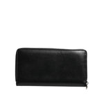 Dolce & Gabbana Black Leather Logo Plaque Zip Around Continental Wallet BAG4700
