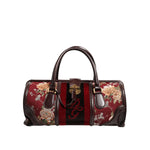 Dolce & Gabbana Multicolor Leather Jacquard Velvet Travel Duffle Bag BAG4728