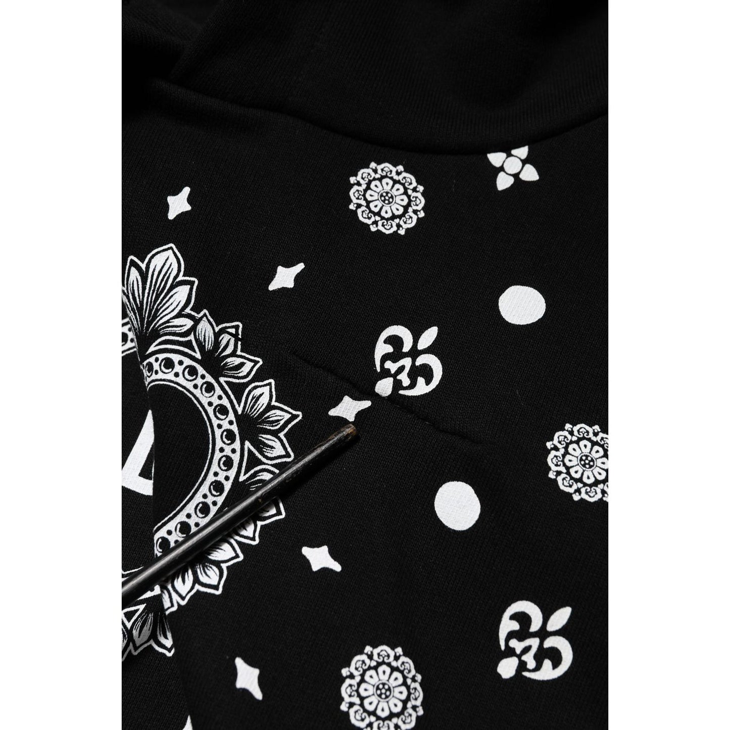 Dolce & Gabbana Black Bandana Hooded Men Sweatshirt Sweater TSH90616-52
