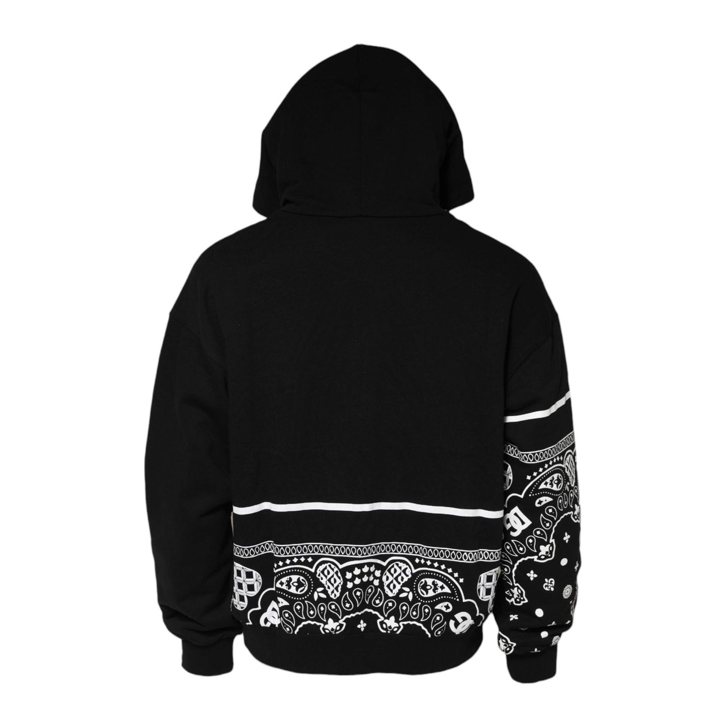 Dolce & Gabbana Black Bandana Hooded Men Sweatshirt Sweater TSH90617-52