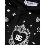 Dolce & Gabbana Black Bandana Hooded Men Sweatshirt Sweater TSH90617-52