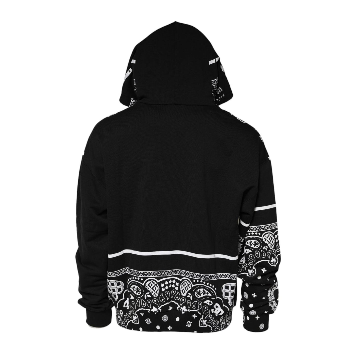 Dolce & Gabbana Black Bandana Hooded Men Sweatshirt Sweater TSH90750-50