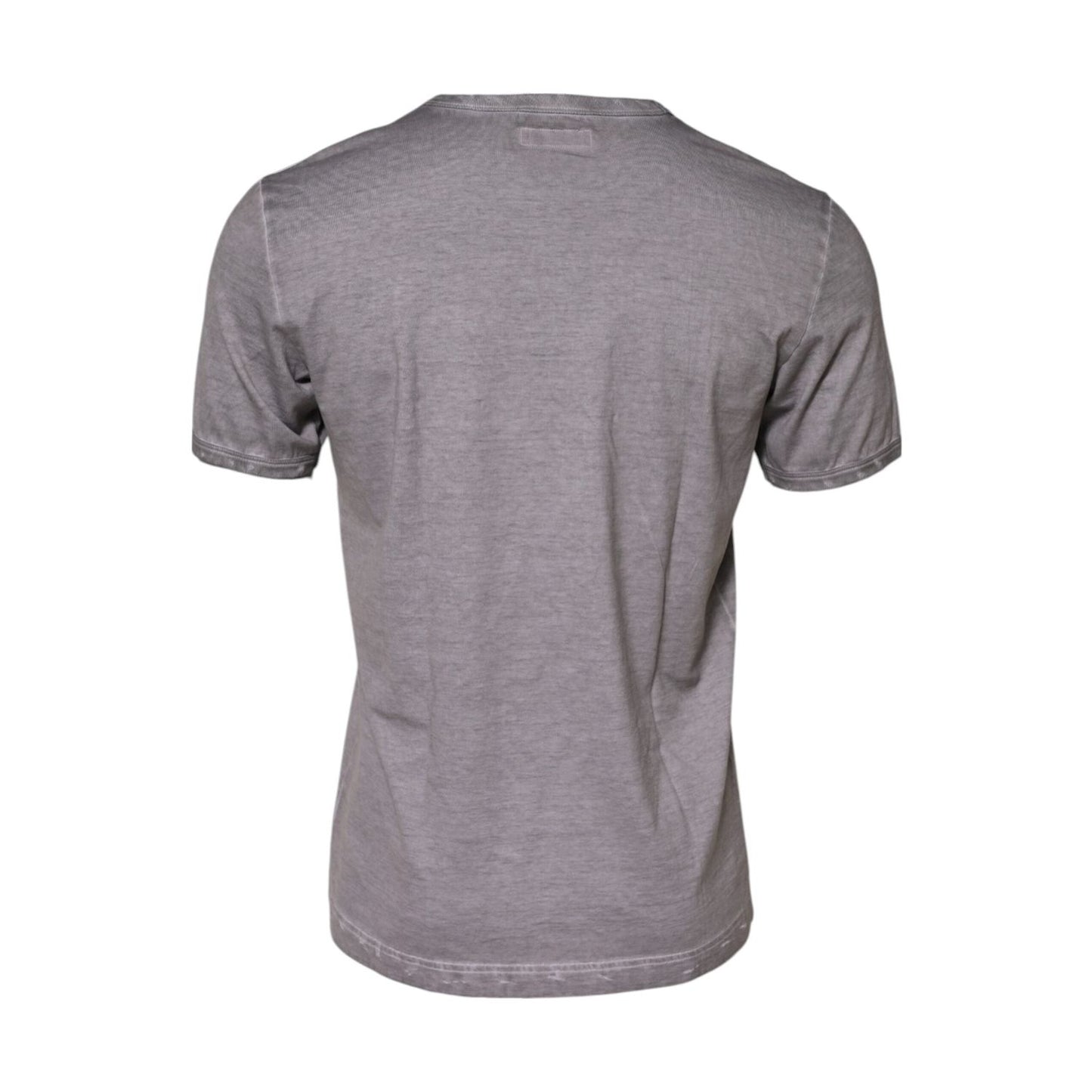 Dolce & Gabbana Gray Graphic Print Cotton Crew Neck T-shirt TSH91050-52
