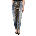 Dolce & Gabbana Multicolor Patchwork Tapered Denim Jeans PAN76550-40