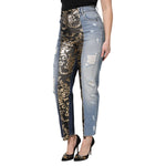 Dolce & Gabbana Multicolor Patchwork Tapered Denim Jeans PAN76550-40
