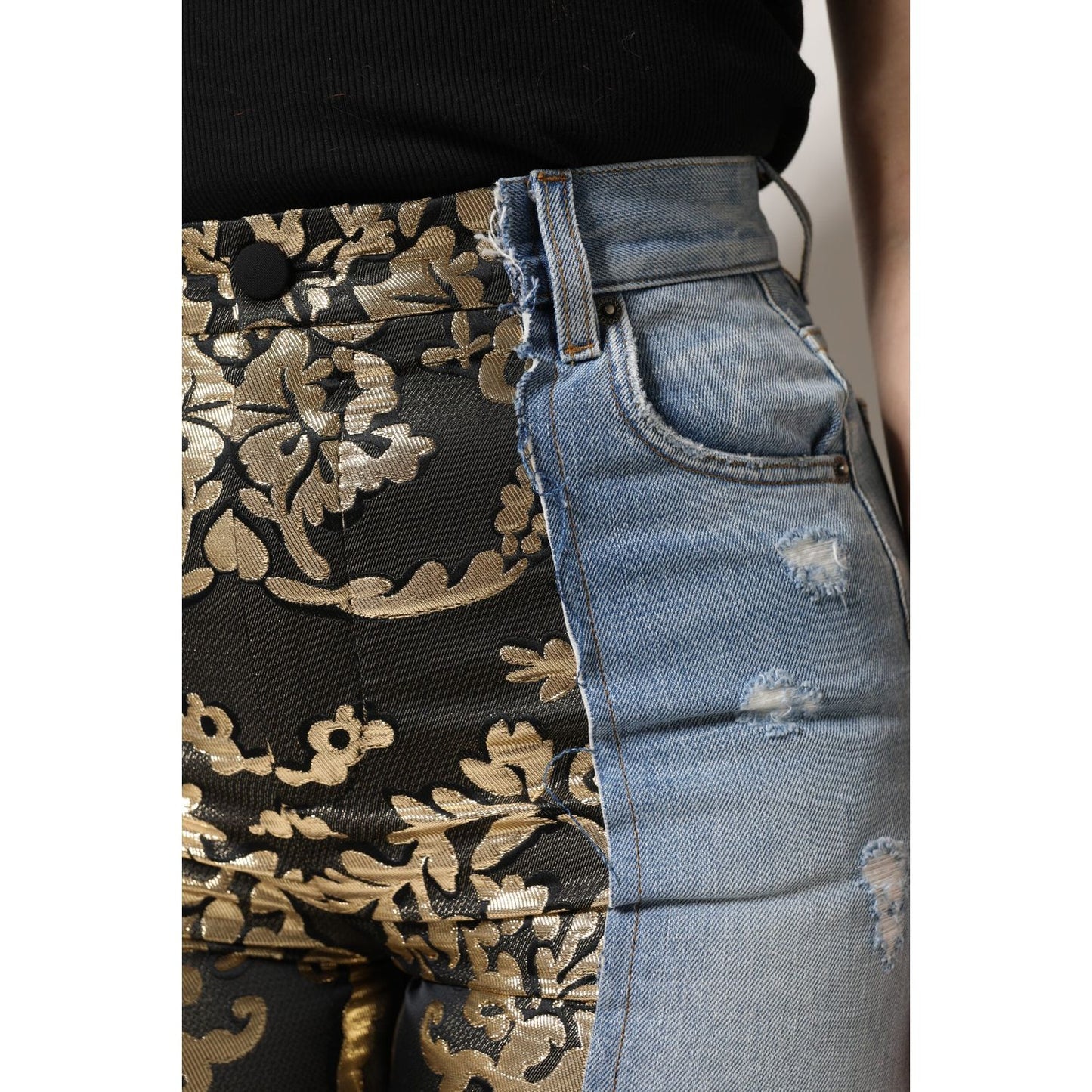 Dolce & Gabbana Multicolor Patchwork Tapered Denim Jeans PAN76550-40