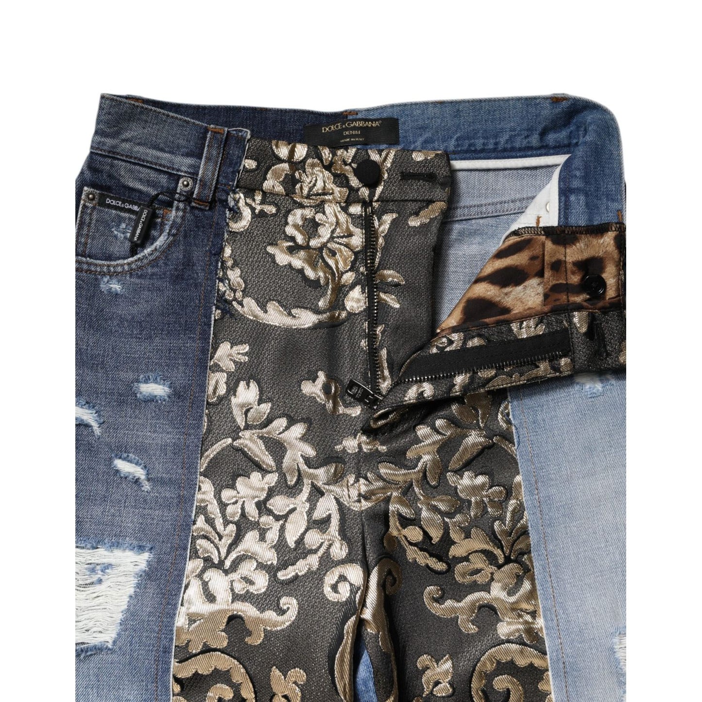 Dolce & Gabbana Multicolor Patchwork Tapered Denim Jeans PAN76550-40