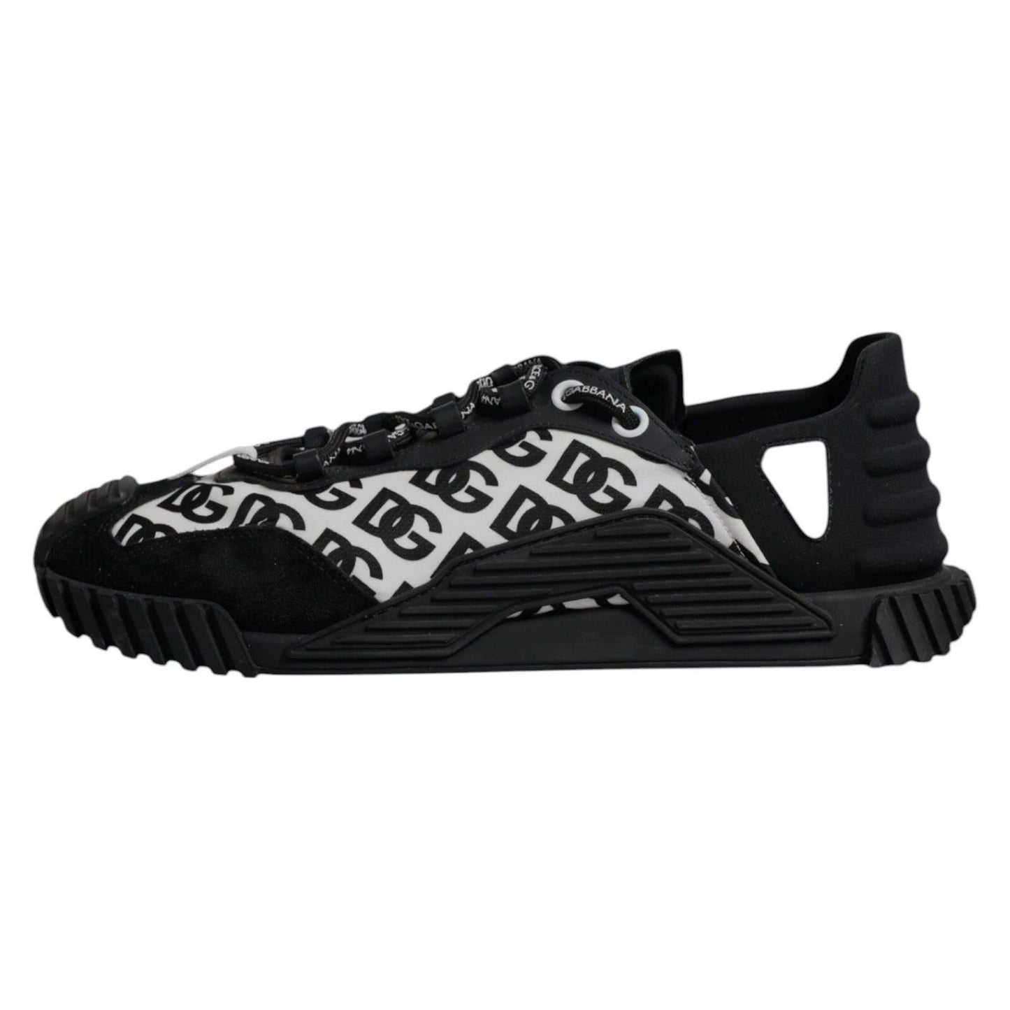 Dolce & Gabbana Black Logo Lace Up Low Top NS1 Sneakers MV7209-43