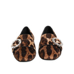 Dolce & Gabbana Brown Leopard Print Crystals Loafers Flats Shoes LA12878-35