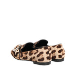 Dolce & Gabbana Brown Leopard Print Crystals Loafers Flats Shoes LA12878-35