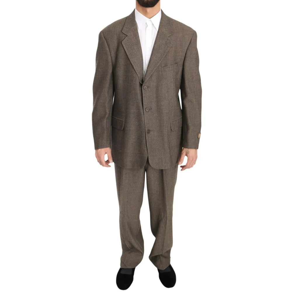 Dolce & Gabbana Brown Single Breasted Wool Suit KOS1398-54