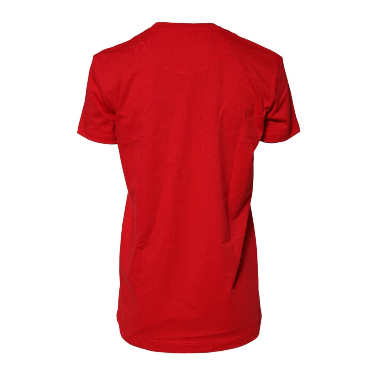 Dolce & Gabbana Red Cotton Short Sleeves Crew Neck Top T-shirt TSH90722-40