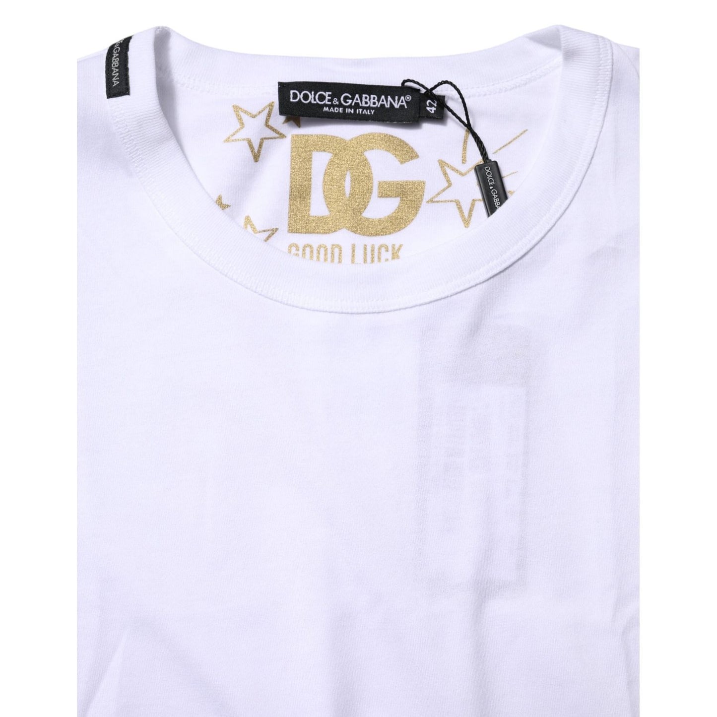 Dolce & Gabbana White Cotton Goodluck 2022 Crew Neck T-shirt TSH90680-42