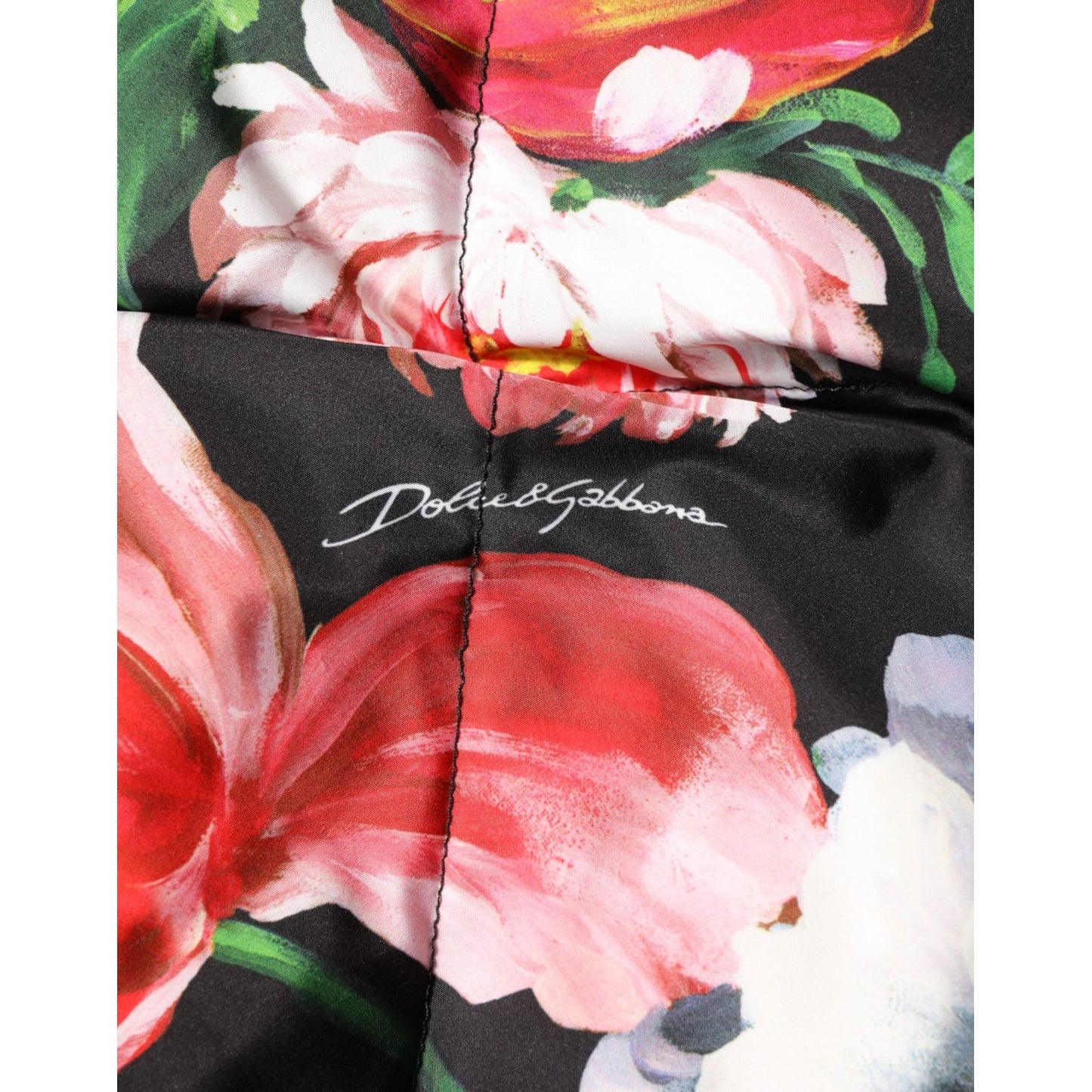 Dolce & Gabbana Multicolor Floral Hooded Puffer Coat Jacket JKT41499-52