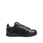 Dolce & Gabbana Black Floral Lace Low Top Sneakers Shoes LA12775-35