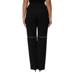 Dolce & Gabbana Black Zip Detailed Wool Straight Leg Pants PAN76682-42