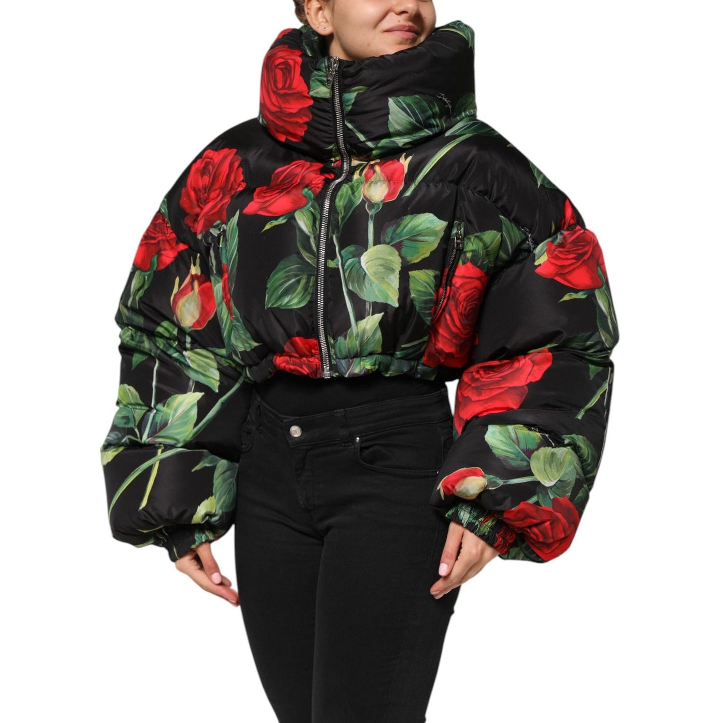 Dolce & Gabbana Multicolor Floral Puffer Coat Full Zip Jacket JKT41502-42