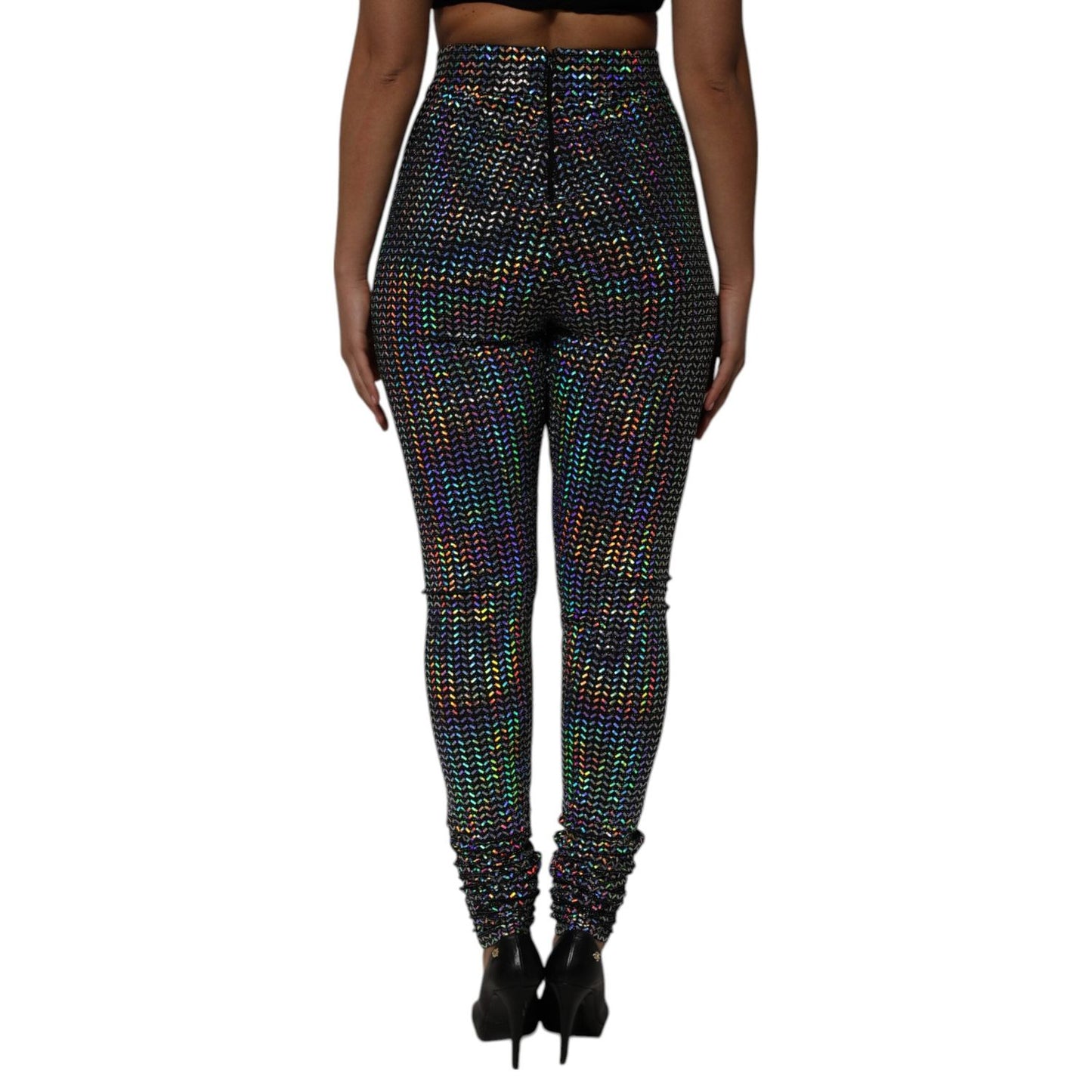 Dolce & Gabbana Multicolor Sequined Leggings Trouser Pants PAN76693-46