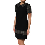 Dolce & Gabbana Black Crystal Embellished Collared Mini Dress DR81780-38
