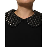 Dolce & Gabbana Black Crystal Embellished Collared Mini Dress DR81780-38
