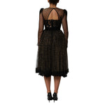 Dolce & Gabbana Black Crystal Heart Embellished A-line Dress DR81782-38
