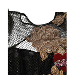 Dolce & Gabbana Black Crystal Heart Embellished A-line Dress DR81782-38