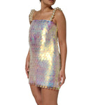 Dolce & Gabbana Multicolor Sequin Holographic Mini Dress DR81779-40