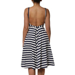 Dolce & Gabbana Blue White Striped Embroidered A-line Dress DR81809-38