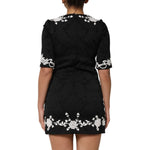 Dolce & Gabbana Black Lace Trim Short Sleeves A-line Dress DR81826-36