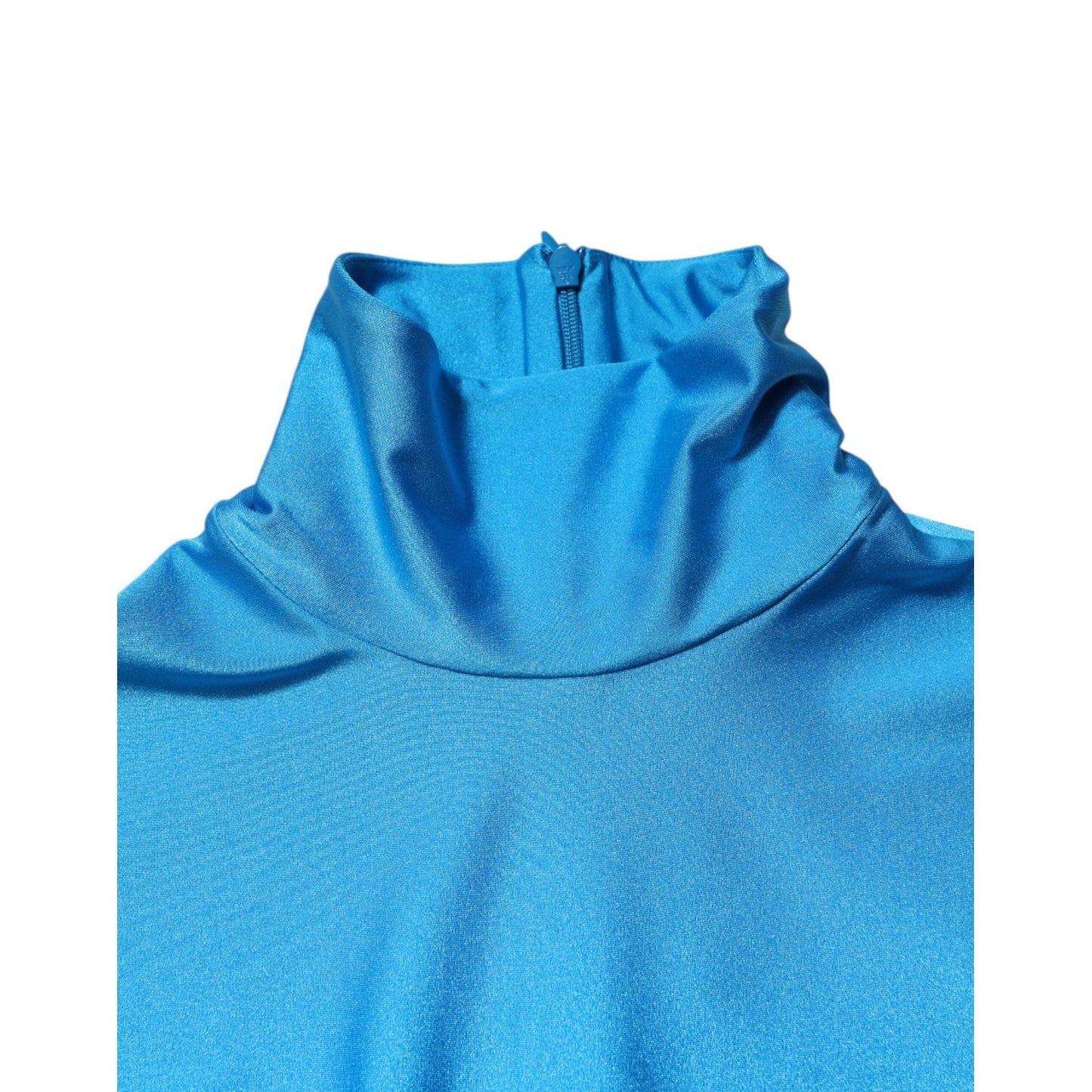 Dolce & Gabbana Blue Nylon Turtleneck Bodycon Jumpsuit Dress DR81801-40