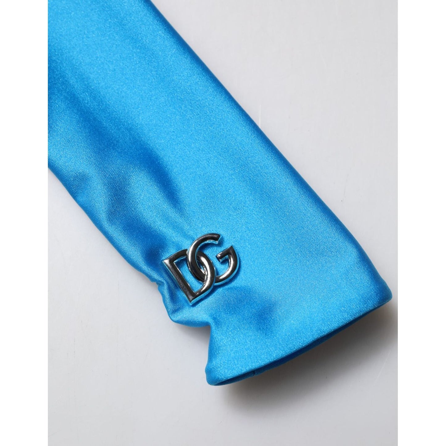 Dolce & Gabbana Blue Nylon Turtleneck Bodycon Jumpsuit Dress DR81801-40
