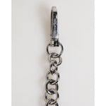 Dolce & Gabbana Black White DG Rubber Logo Silver Men Keychain Keyring SMY10703
