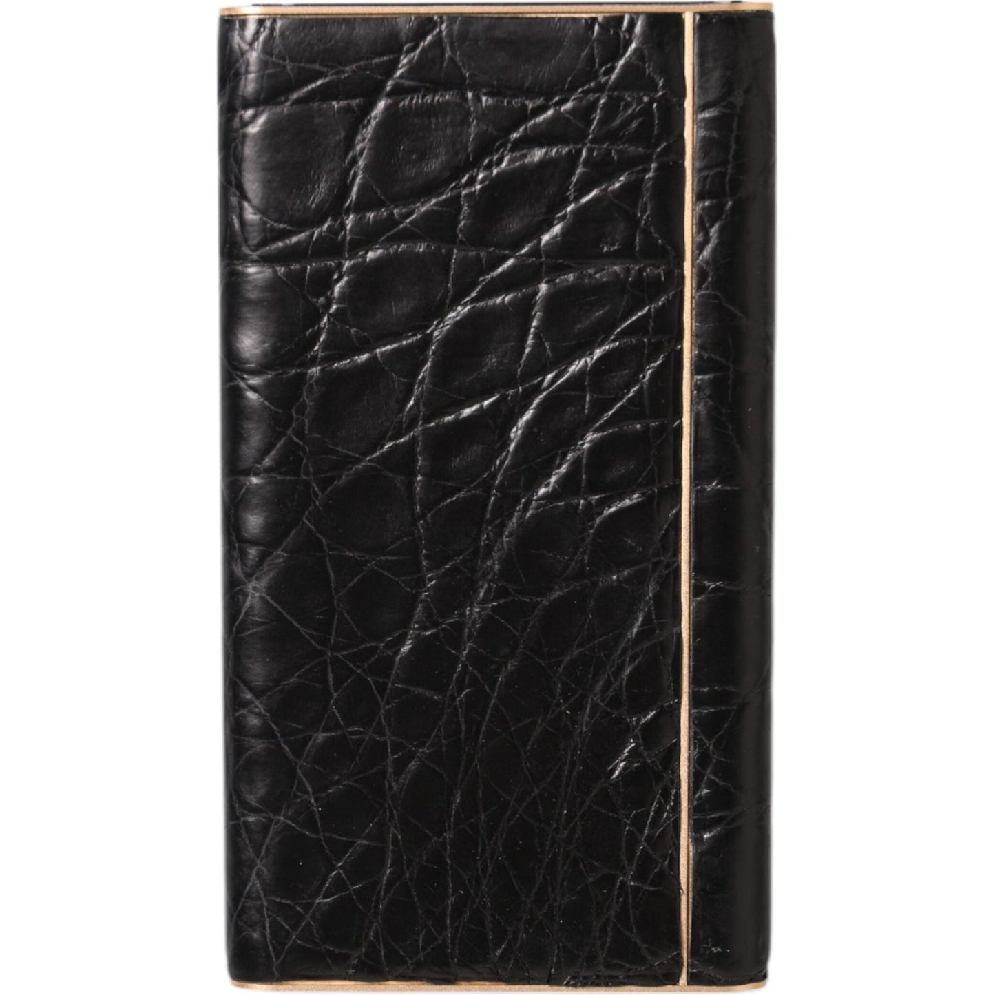 Dolce & Gabbana Black Leather Exotic Skin 3000mAh Power Bank Charger USB SMY10709