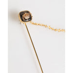 Dolce & Gabbana DG Crown Gold Chain Mens Accessories Brooch Lapel Pin SMY10723