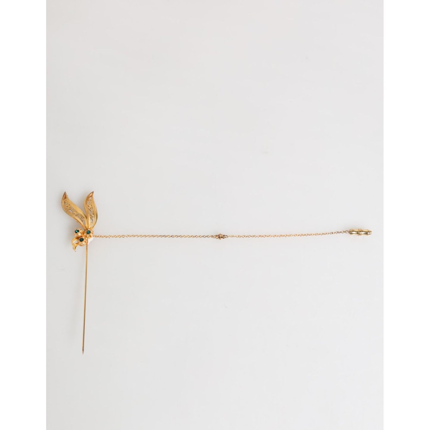 Dolce & Gabbana Gold Tone 925 Sterling Silver Crystal Chain Pin Brooch SMY11076