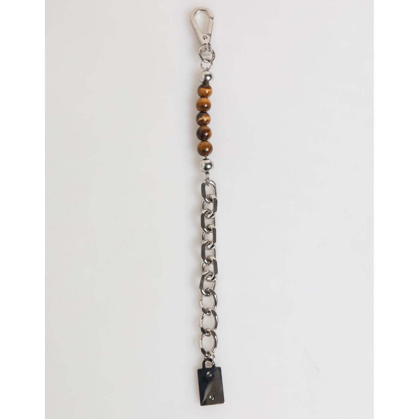 Dolce & Gabbana Silver Chain Brass Beaded Lobster Clasp Logo Men Bracelet SMY11079