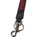 Dolce & Gabbana Black Red DG Logo Polyester Silver Men Keychain Keyring SMY11133