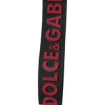Dolce & Gabbana Black Red DG Logo Polyester Silver Men Keychain Keyring SMY11133