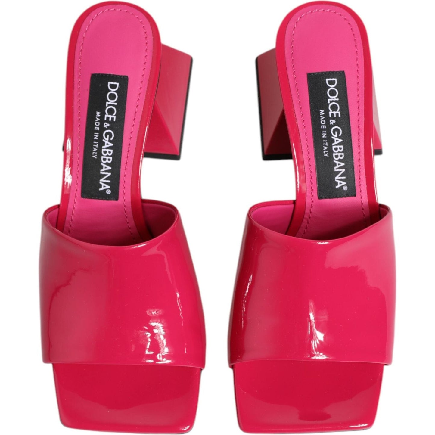 Dolce & Gabbana Pink Open Toe Block Heel Mules Sandals Shoes LA12909-35