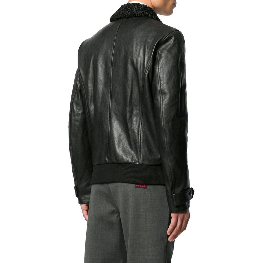 Dolce & Gabbana Black Lambskin Jacket DO-15936-IT50 | L