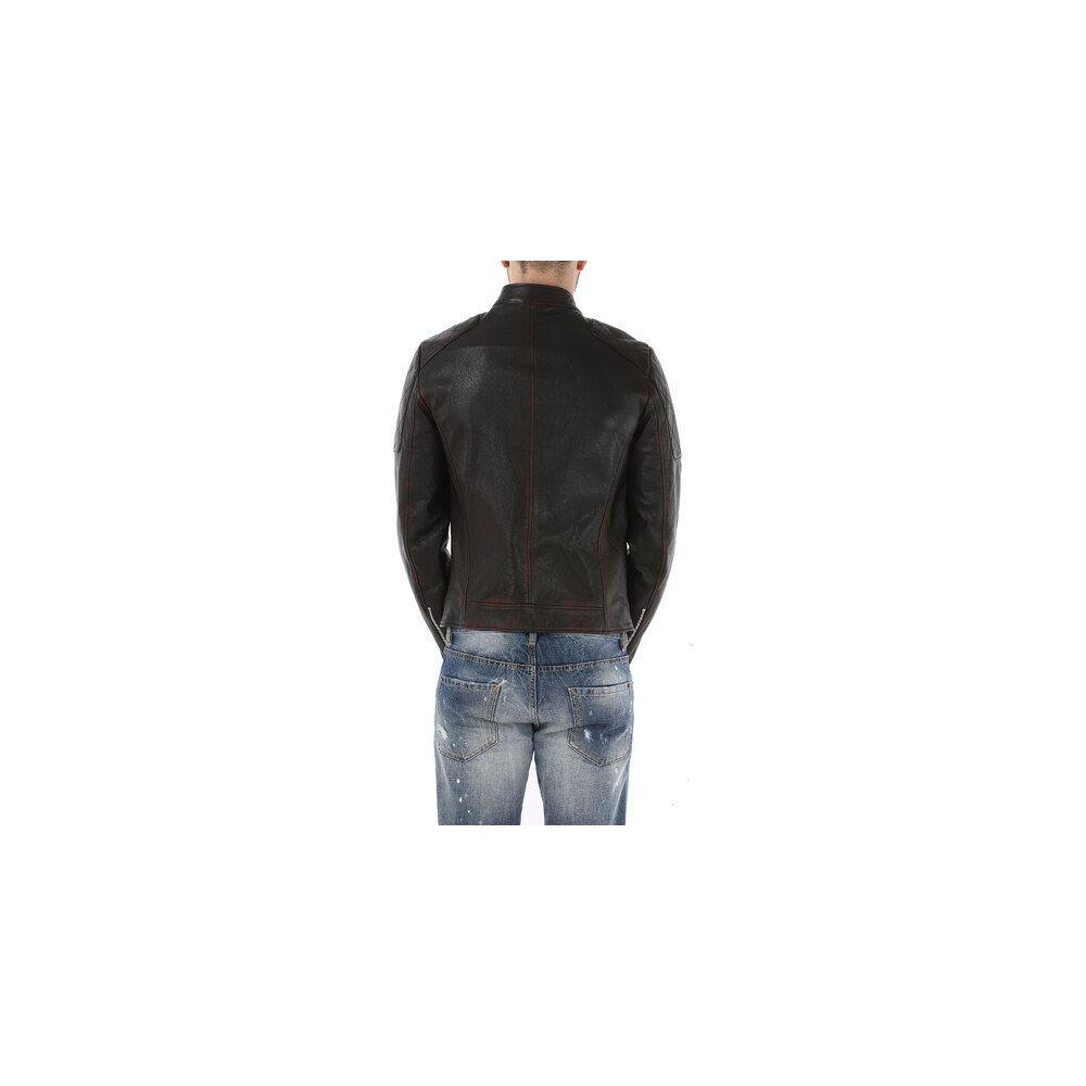 Dolce & Gabbana Black Goatskin Jacket DO-13049-IT44 | XS