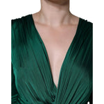 Dolce & Gabbana Dark Green Viscose Long Sleeve Midi Dress DR28768#3-46