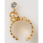 Dolce & Gabbana Gold Tone Brass Logo Chain Clear Crystals Adjustable Ring