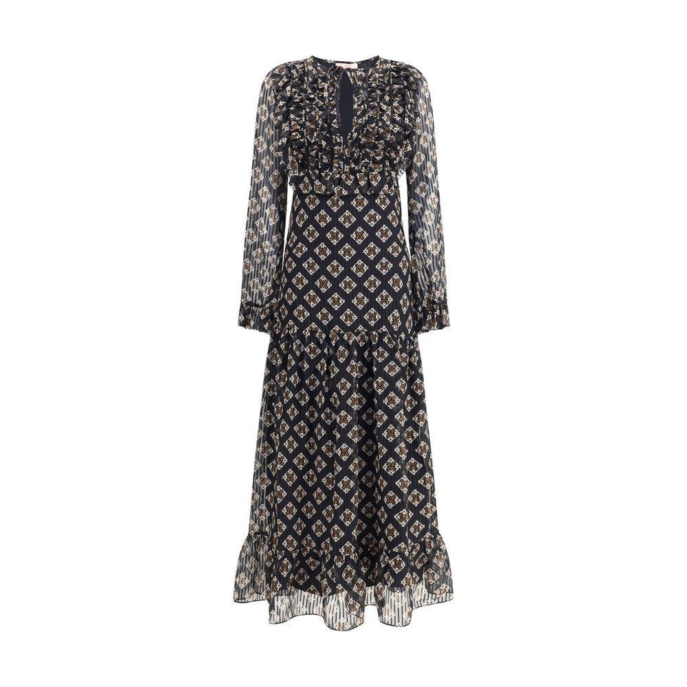 Kristina Ti Silk long Dress with rouches KR-KAL0095TI0301NR1-IT44 | L