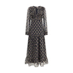 Kristina Ti Silk long Dress with rouches KR-KAL0095TI0301NR1-IT44 | L