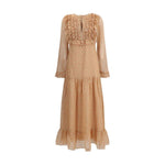 Kristina Ti Silk long Dress with rouches KR-KAL0095TI0301RS9-IT42 | L