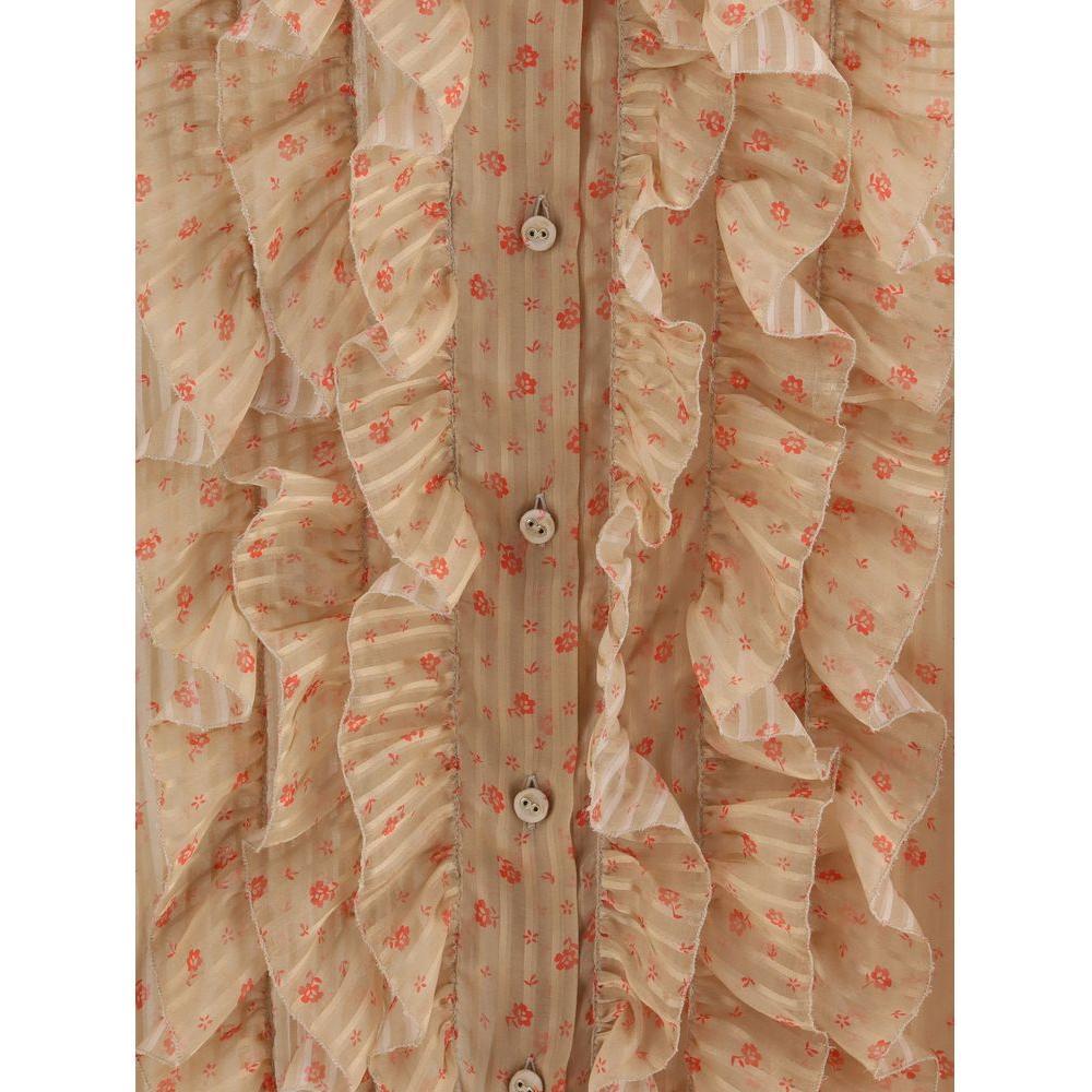Kristina Ti Rouches silk Blouse KR-KCA0624TI0301RS9-IT42 | L