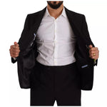 Domenico Tagliente Blue Polyester Single Breasted Formal 2 Piece Suit KOS1940-49
