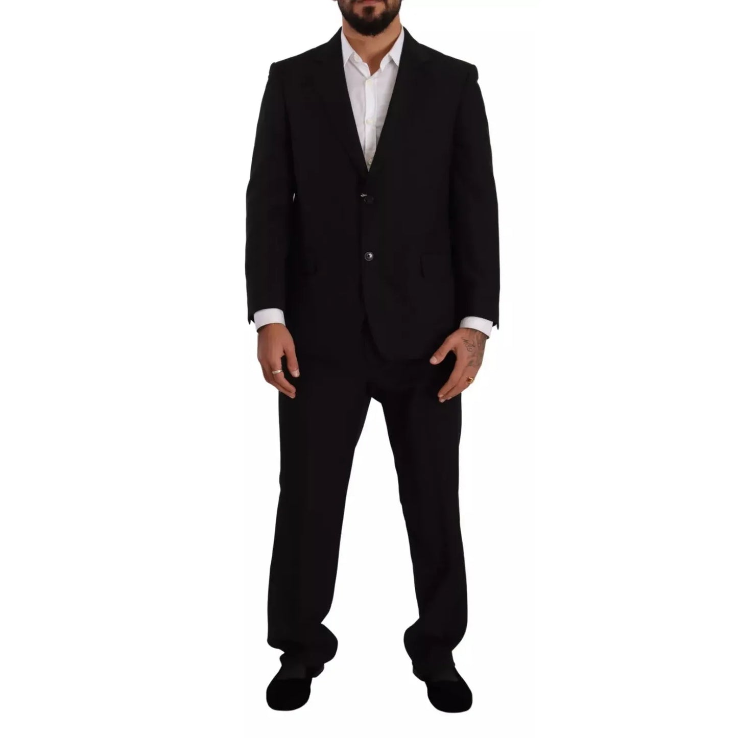 Domenico Tagliente Blue Polyester Single Breasted Formal 2 Piece Suit KOS1940-49